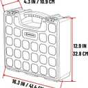 INTERTOOL Hardware Organizer with 8 Deep Removable Bins - Small Parts Storage Tool Box for Nuts, Bolts, Screws, Nails - 16.5" x 13" x 4.5" - Portable Handle Transparent Lid with Locks BX08-4034