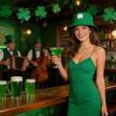 EVKILKJS St Patricks Day Hat Shamrock Hat Trendy Comfortable Textured Foldable Unisex Green