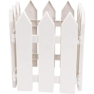 ABOOFAN 10Pcs Plastic Garden Fence Miniature Fairy Picket Fence Edging Border for DIY Fairy Dollhouse Garden Landscape Yard Lawn Plant Figurine Decor (White 20X17.3CM)