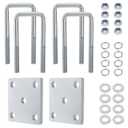 Square U Bolt Kit for Boat Trailer Axle Leaf Springs, Trailer Leaf Spring U Bolts, for 2x2 Axle - 5 1/4" Long