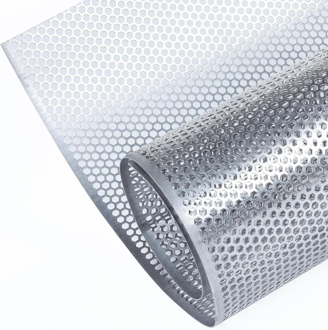 AggAuto Universal 40"x13" Car Grill Mesh - Aluminum Alloy Automotive Grille Insert Bumper Honeycomb Hole 6mm Spacing 2mm, One of the Most Multifunctional Shape Grids 100x33cm Silver