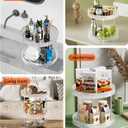3 Tier Lazy Susan Bathroom Countertop Organizer, 360° Clear Rotating Makeup Cosmetic Perfume Storage Tray, Spinning Vanity Organizer Shelf for Bathroom Cabinet, Dresser, Kitchen(Large)