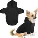 Idepet Pet Dog Hoodies Dog Clothes for Small Dogs Vest Chihuahua Clothes Warm Coat Jacket Autumn Puppy Outfits Cats Dogs Clothing(3XL,Black) (XXX-Large)