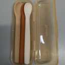 Moonkie Silicone Baby Spoons Set of 4, Toddler Spoons for Self Feeding 6 Months, Two Sizes Feeding Spoons for First Stage 4+ Months, Infant, Baby Utensils with Case, Bendable, Chewproof & Boil-proof