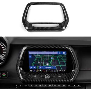 Car Sticker Center Control Navigation Panel Decal ABS Carbon Fiber Interior Trim Cover for Chevrolet Camaro 2016 2017 2018 2019 2020 2021 2022 2023 2024 Accessories (B)