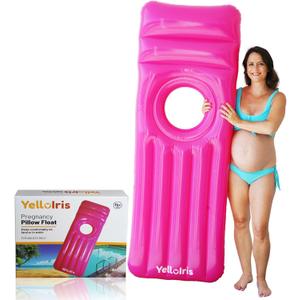 Inflatable Pregnancy Pool Float with Belly Hole  Full-Body Maternity Airbed for Ultimate Comfort  Pink Pregnancy Float for Relaxing Summer  Perfect Support for Baby Bump While Lounging or Swimming