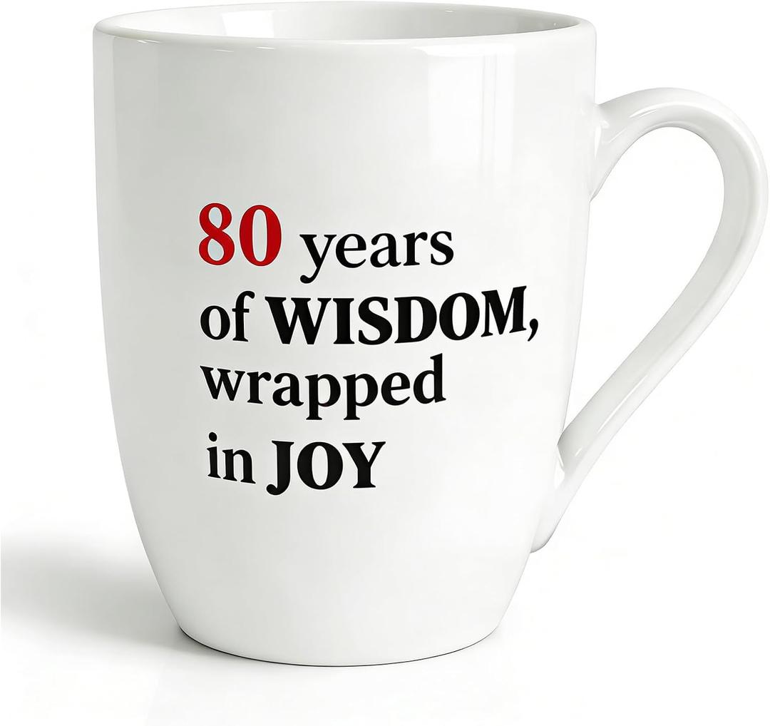 80th Birthday Gifts for Men Women Mug Coffee Cup, 1946 Bday Mugs, 80 Year Old Best Present Idea for 80th Wife Husband Grandma Grandpa Father Mother, 11Oz Ceramic