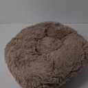 Whiskers & Friends Cat Bed, Cat Beds for Indoor Cats Washable, Orthopedic Soft Fluffy Round Calming Pet Bed for Small to Large Kitty Kittens & Dogs, Small Dog Beds & Furniture (20.00" x 20.00" x 6.00", Beige-Brown)