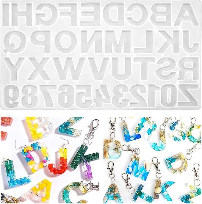 YITIAOXIAOYU Silicone Alphabet Resin molds, Digital Alphabet Jewelry, Silicone Resin molds, Chocolate Alphabet molds, for DIY Craft Casting.