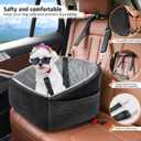 NEEZUKAR Dog Car Seat for Small Dogs,Detachable Washable Dog Booster Seat Under 30lbs, Pet Car Seat Travel Bed with Storage Pockets and Dog Safety Belt (Black/Grey)