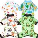 XPUDAC 4 Pack Dog Pajamas Soft Strechy Summer Doggie Clothes for  Dogs Boy Girl Dog Onesie Puppy Pjs Cat Apparel, Medium