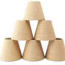 Small Lamp Shade Set of 6 Chandelier Shades 3" X 6" X 5" Burlap Lampshade Clip On Bulb Farmhouse Chandelier Shade