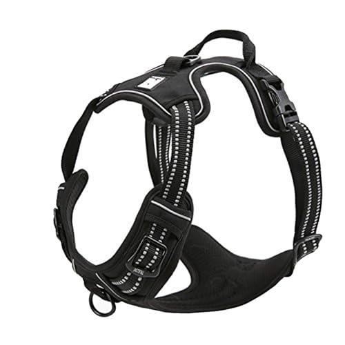 TRUE LOVE Adjustable No-Pull Dog Harness Reflective Pup Vest Harnesses Comfortable Control Brilliant Colors TLH5651(Black,L)