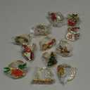 Homotte Gold Napkin Rings with Bling Set of 12, Various Christmas Elements Holders for Thanksgiving Table Decorations, Banquet, Daily Receptions