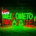Welcome to Whoville Neon Sign Christmas Neon Light Sign LED for Wall Decoration Dimmable Christmas Led Sign for Indoor Window Bedroom Wedding Bar Party Gift.