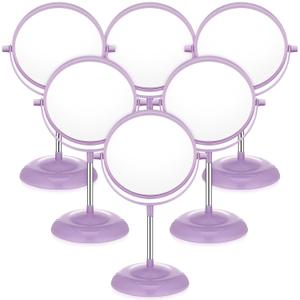 DoubleFill 6 Pcs Spa Party Mirrors Gifts Sleepover Party Favors Make up Table Mirror for Women Girls Mothers Day Accessory Sleepover Supplies Bridesmaid Gifts Slumber Birthday Favors (Purple)