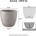 Kante 18 Inch Dia Round Concrete Planter, Indoor Outdoor Large Plant Pot with Drainage Hole and Rubber Plug for Home Patio Garden, Buff Concrete