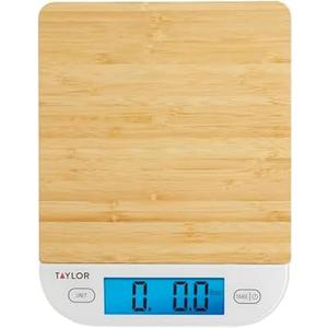 Taylor Digital Eco-Friendly Bamboo Kitchen Food Scale, 15 Pound Capacity, Natural
