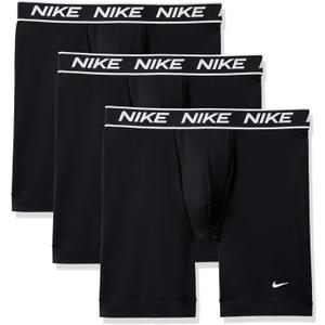 Nike Men's All Day Micro Stretch Long Leg Boxer Brief Underwear (3-Pack) (Medium, Black/Black/Black)
