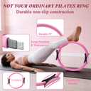 Pilates Ring and Small Ball Set for Women with 5 Resistance Bands, 14 inch Magic Circle Home Workout Essentials Starter Kit for Beginners, Yoga Sets for Full Body Toning Shape