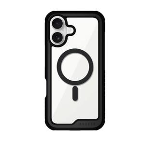 Case for iPhone 16, Drop Protection[Compatible with Mag-Safe], Anti-Scratch Non-Yellowing Crystal Clear Backplate Metal Frame Bumper Protector (Black, iPhone 16 Plus)