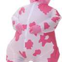 Inflatable Cow Costune Blow up Animal Costume for Cosplay Party Halloween Suit Parade Carnival Outfit, Pink, Large(150cm-190cm)