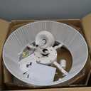 20" Rattan Boho Ceiling Fans with Lights, Caged white Fandelier Ceiling Fan with Light Remote Control, Enclosed with 6 Speeds for Bedroom, Nursery, Living Room