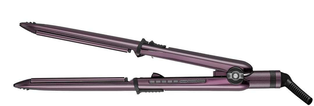 BaBylissPRO Nano Titanium Prima Ionic Hair Straightener  Professional Flat Iron & Curling Iron in One for Stylists, Pro Styling Hair Tool (1 1/4 Inch, Nightfall)