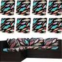 8Pcs Outdoor Cushion Covers, Elastic Patio Cushion Covers