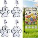 Lounsweer 4 Pack 2" Rust-proof Paw Print Garden Flag Weight Metal Windproof Garden Flag Weights for Bottom of Flags