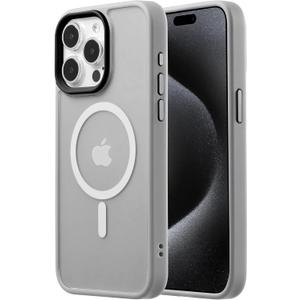 Compatible with iPhone 15 Pro Max case Fits MagSafe 10FT Drop Resistant Matte Skin Feeling Shockproof Back Cover Fits iPhone 15 Pro Max Phone CasesGrey