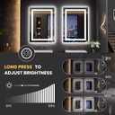 LOAAO 20"x28" LED Mirror for Bathroom, Lighted Bathroom Mirror with Lights, Anti-Fog, Dimmable, Memory Function, Clear Reflection
