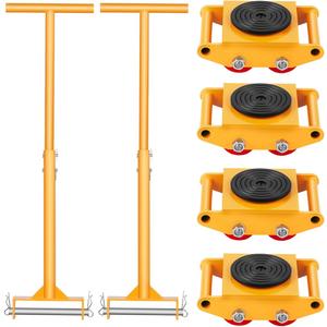 VEVOR Machine Skate, 6T Machinery Skate Dolly, 13228 lbs Machinery Moving Skate, Machinery Mover Skate with 360° Rotation Cap and PU Directional Rollers, Heavy Duty Industrial Moving Equipment, Yellow