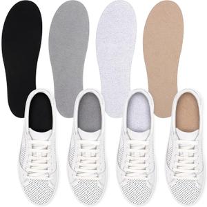 4 Pairs No Show Socks, Breathable Shoe Liner Anti Slip Barefoot Insert, No Stinking Shoe Liner for Men Women, One Size