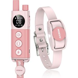 Jugbow Dog Training Collar - 4200FT Remote Dog Collar with 3 Training Modes, Electric Collar with LED Light & IPX8-Waterproof, Rechargeable E-Collars for Small Medium Large Dogs (Pink)