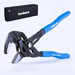 toolant 10INCH Plier Wrench, CRV Construction Adjustable Wrench With Pouch, Black Finish Smooth Jaw Pliers, Parallel Jaws with Comfortable Grips, Suitable for All Types of Nuts, Water Pipes, etc