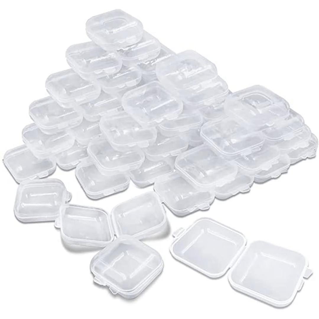50Packs Small Clear Storage Containers,Mixed Empty Mini