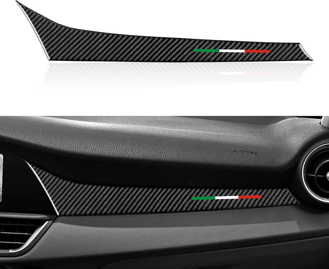 Car Trim Carbon Sticker Decal Co-Pilot Cover Passenger Decor fits for Alfa Romeo 952 Giulia 2016-2026 Accessories - Stelvio NOT FIT