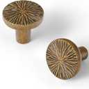 Goo-Ki 1.1''(28 mm) Dia Luxurious & Sturdy Zinc Alloy Cabinet Knobs, Antique Brass Drawer Pulls for Kitchen, Drawer, Cupboard & Wardrobe, 6 Pack