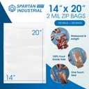 Spartan Industrial - 14” X 20” (250 Count) 2 Mil Clear Reclosable Zip Plastic Poly Bags with Resealable Lock Seal Zipper