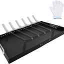 3 Piece Fireplace Tray Ash Pan,Adjustable Fireplace Tray for Up to 38" Fireplace Grates,Expandable Fireplace Ash Pan for Ash Collection,Large Trapezoid Stainless Steel, Fireplace Removable Ash Tray (Black)