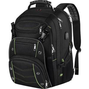 VECKUSON 18.4 Inch Laptop Backpack for Men and Women, 55L Extra Large Gaming Laptops Backpack with USB Charger Port, TSA Friendly Flight Approved and RFID Anti-Theft Pocket (Green)