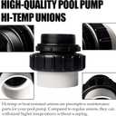 TonGass (2-Pack) 2" MIP x 2.37" PVC Hi-Temp Unions Compatible with Pentair Whisperflo & Intelliflo Pool Pumps Hand-Tightened Pool Pump High Temp Unions Replacement for Schedule 40 Male Adapters