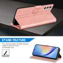 ZZXX for Samsung Galaxy A35 Wallet Case with [RFID Blocking] Card Slot Kickstand Magnetic Closure Leather Flip Fold Protective Phone Case for Samsung Galaxy A35 Case Wallet(Rose Gold-6.6 inch)