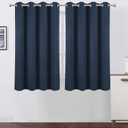 LEMOMO Navy Blue Blackout Curtains/52 x 45 Inch/Set of 2 Panels Room Darkening Short Curtains