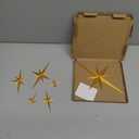 Stylor Mid Century Modern Decor, Gold Mcm Retro 3D Star Art Wall Sculpture, Plastic Starburst Decor, Vintage Celestial Whimsigoth Home Decor Accent, (Set of 6)