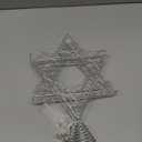 11 Inch Christmas Tree Star Topper 3AA Battery Powered Lighted, Silver Iron Christmas Tree Star Topper with 20LED Lights, Party & Home(Blue Light)