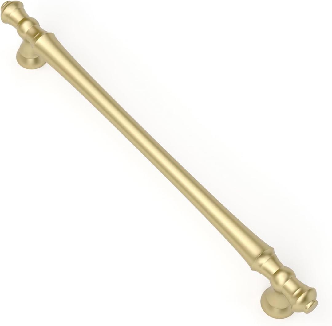 Asidrama 10 Pack 7.5 Inch(192mm) Brushed Gold Kitchen Cabinet Handles, Cabinet Pulls Kitchen Cabinet Hardware for Cupboard Drawer Pulls
