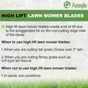 Aeagle 42 Inch High Lift Blade for Ariens Zoom 915159 915161 915171 915233 915323 Gravely ZT 42'' Deck Zero Turn Lawn Mower Replace 04265400 1134-9210-01, 3 Pack (Black)