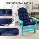 Outdoor Adirondack Chair Cushions Set of 2, Non-Slip Waterproof High Back Tufted Patio Seat Pads for Porch Rocking Chair 44"x19.6"x4.7", Navy Blue